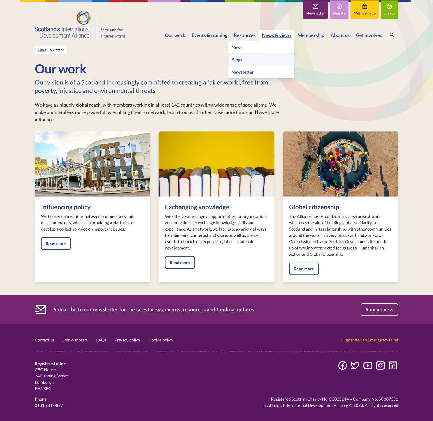 Our work page on SIDA website